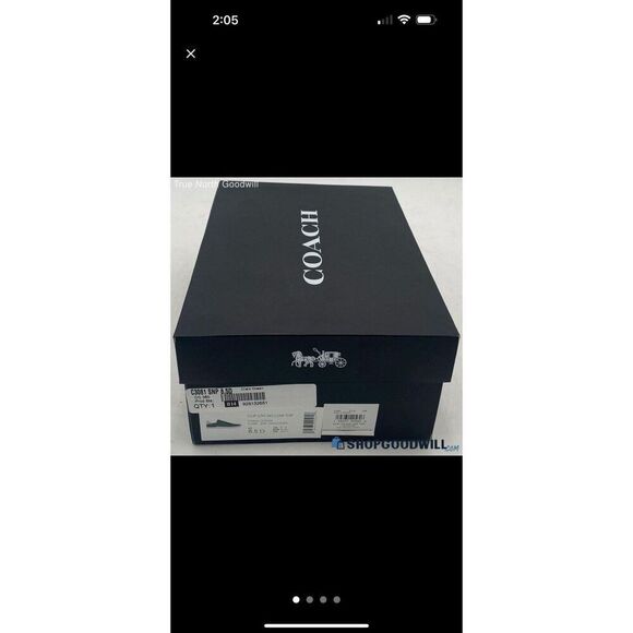 New Coach MENS Size 8.5 Chalk Ocean Clip All Leather Low Top Sneakers - Picture 4 of 4